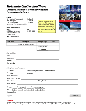 Thriving in Challenging Times Order Form