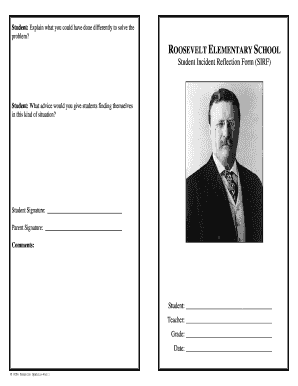 Student Incident Reflection Form