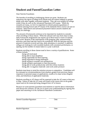 Advanced Placement Enrollment Letter