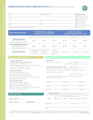 Pennsylvania Dental Meeting & Expo Registration Form
