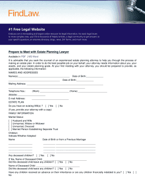 Estate Planning Questionnaire