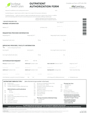 Outpatient Authorization Form