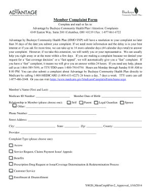 Member Complaint Form