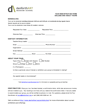 Tour Registration Form