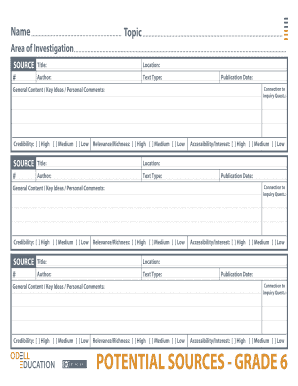 Education Source Evaluation Form