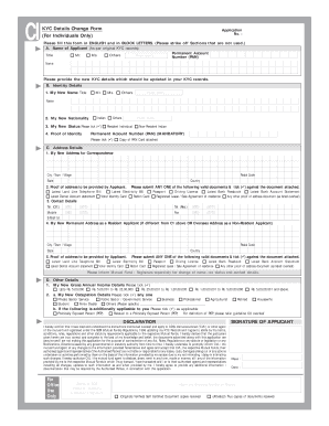 KYC Details Change Form Application