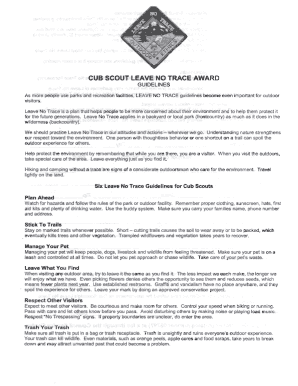 Cub Scout Leave No Trace Award