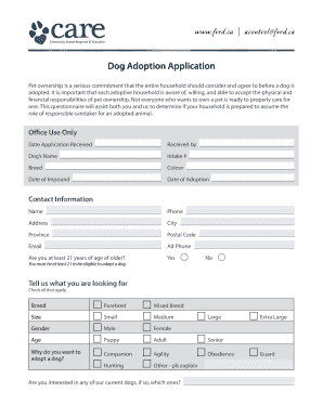 Dog Adoption Application