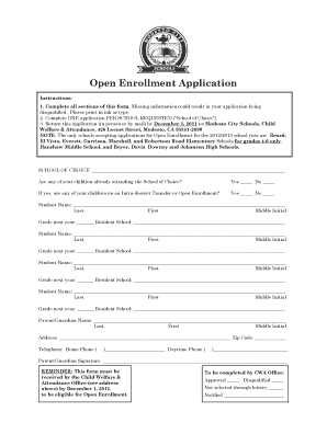 Open Enrollment Application