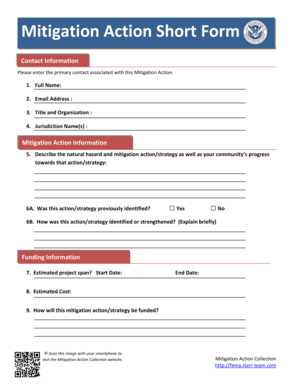 Mitigation Action Short Form