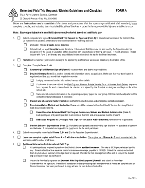 Permission slip template pdf - Extended Field Trip Request District Guidelines and - gunn pausd