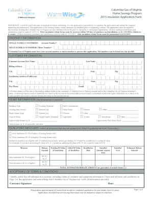 2015 Insulation Application Form
