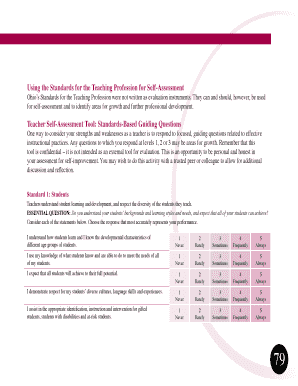 Teacher Self-Assessment Tool