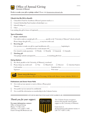 University of Missouri Donation Form