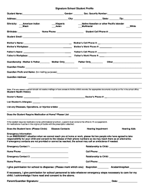 Student Profile Form