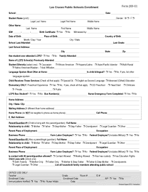 Las Cruces Public Schools Enrollment Form