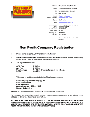 Non Profit Company Registration - za - fastcc za