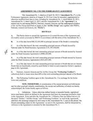 Forbearance form - NATIONAL PUBLIC FINANCE GUARANTEE