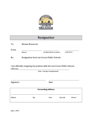 Resignation Letter Template