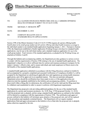 Illinois Standard Health Application