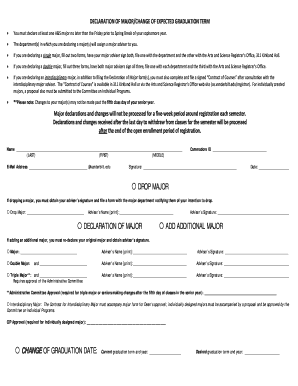 Declaration of Major Form