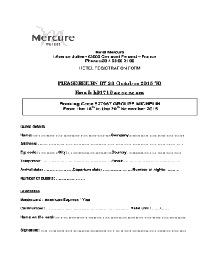 reservation form mercure