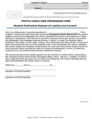 Student Photo/Video Release Form