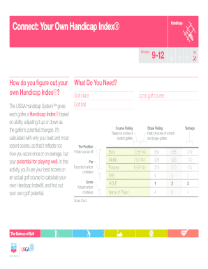 Golf Handicap Index Calculation Form