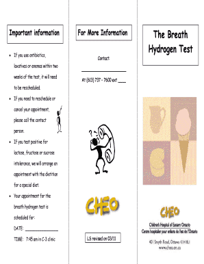 Breath Hydrogen Test Instructions
