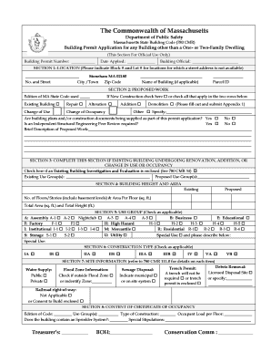Massachusetts Building Permit Application