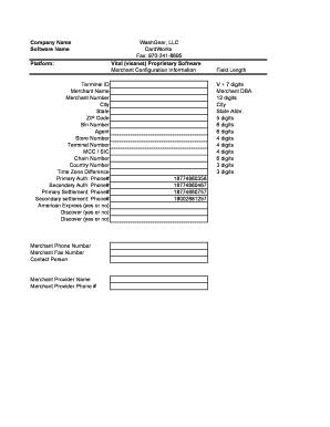 Merchant Configuration Form