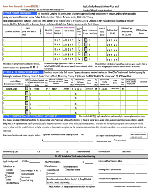Norton Space & Aeronatics Academy Free and Reduced-Price Meals Application