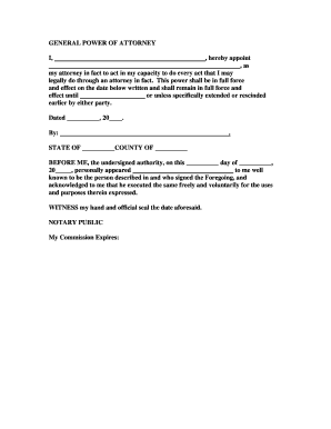 General Power of Attorney Form