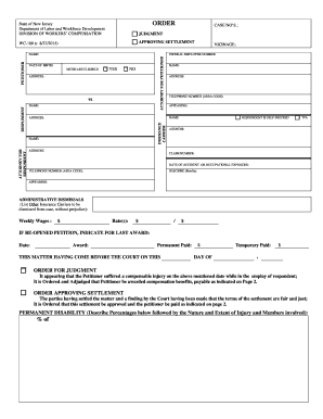 New Jersey Workers' Compensation Settlement Approval