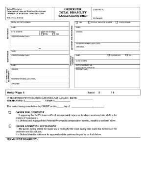New Jersey Workers' Compensation Order Form