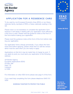 EEA2 Residence Card Application