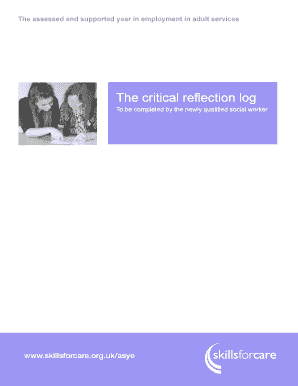 Critical Reflection Log for Newly Qualified Social Workers