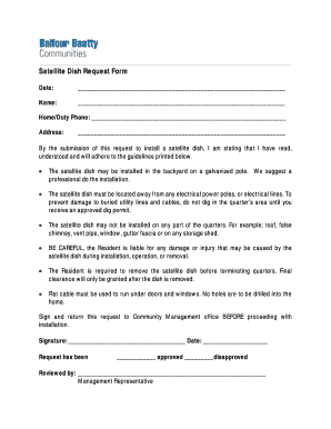 Satellite Dish Request Form