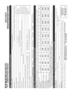 MATHCOUNTS Registration Form