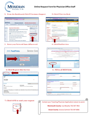 Online Request Form for Physician Office Staff