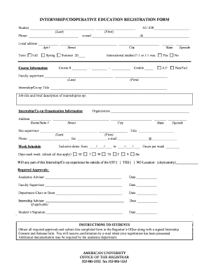 Internship Registration Form
