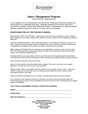 Injury Management Program Agreement