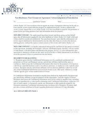 Non-Disclosure and Non-Circumvent Agreement