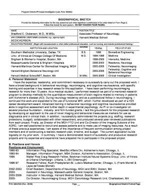 Biographical Sketch Form