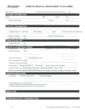 Diabetes Medical Management Plan