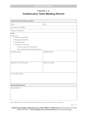 Collaborative Team Meeting Record
