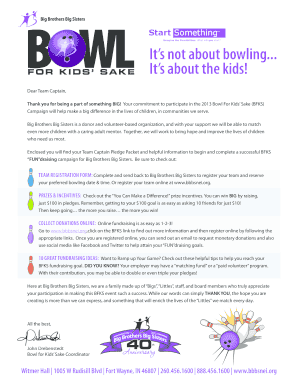 Bowl for Kids' Sake Team Registration Form