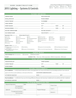 New Construction Lighting Application