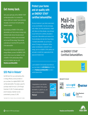 ENERGY STAR Dehumidifier Rebate Application