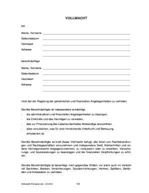 VOLLMACHT